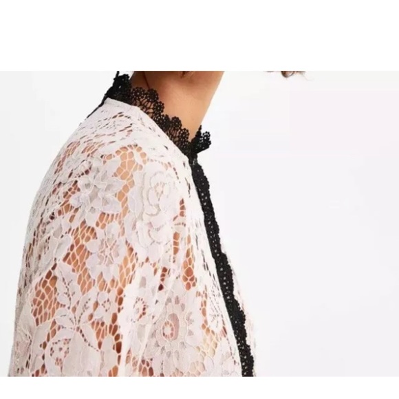 ZARA NEW WOMAN SS19 BEIGE-PINK CONTRAST LACE TOP REF:2157/035 XS - Picture 3 of 10